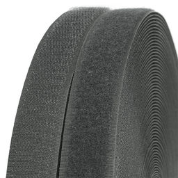 Лента липучка 25мм пришивная TBY т.серый F312 уп.25м пара