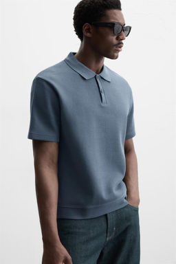 INTERLOCK TEXTURED POLO SHIRT - Zara фото 6