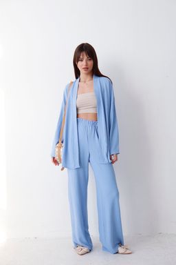 9319 Костюм из кимоно и брюк-палаццо голубой - Martichelli фото 2