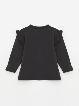 Bisiklet Yaka Uzun Kollu Bask?l? K?z Bebek Sweatshirt ve Pantolon 2li Tak?m - Waikiki фото 3