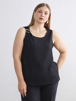 Bisiklet Yaka Dokulu Bluz