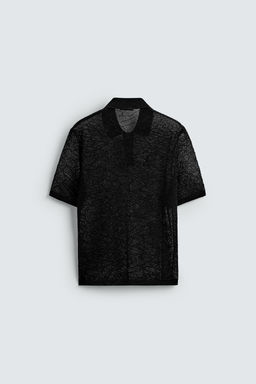 OPENWORK KNIT POLO SHIRT - Zara фото 9