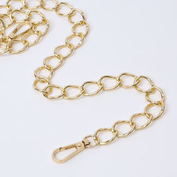 Цена за 3 шт. Цепочка для сумки, с карабинами, металлическая, 19?15 мм, 60 см, цвет золотой