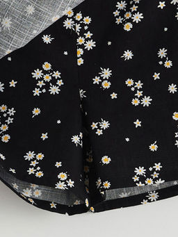 Beli Lastikli ?i?ekli K?z ?ocuk ?ort Etek