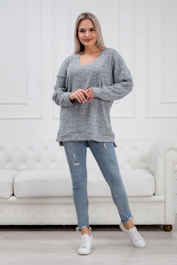 Джемпер женский из ангоры кашемир меланж Афина серый - Амадэль фото 10