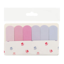 Цена за 3 шт. Блок-закладки с клеевым краем, 6 цветов по 20 штук, 18×65 мм, пастельные, розовый градиент