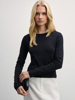 Базовый укороченный лонгслив из хлопка / Zarina