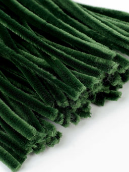 Синельная проволока, набор 100 шт, размер 1 шт 30х0,8 см, цвет зелёный