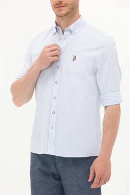 Мужская голубая рубашка с длинным рукавом - U.s. polo assn фото 13