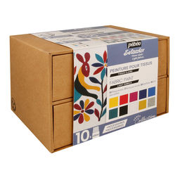 PEBEO Набор красок Setacolor Light Fabrics Коллекция для светлых тканей с аксессуарами 10 цв. х 45 мл 758483