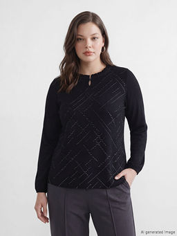 Bisiklet Yaka Desenli Bluz