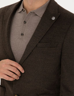 Kahverengi Ekstra Slim Fit Ceket