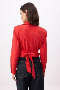 K?rm?z? Vatkal? Fisto Arkadan Baglamal? Gomlek TWOSS26GO00114