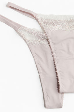 Pack de 2 bragas thong de microfibra y encaje - H&m фото 2