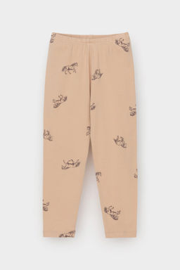 КР 4074-1/нежный бежевый,милые лошадки к567 брюки (лосины) для дев