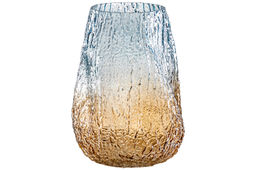Ваза 17,5*17,5*25 см 4 л, бежево-голубой, стекло