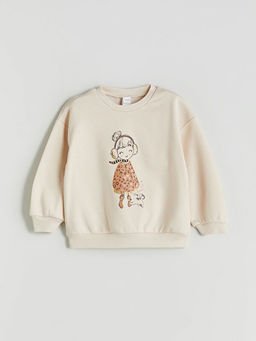 Bisiklet Yaka K?z ?ocuk Sweatshirt