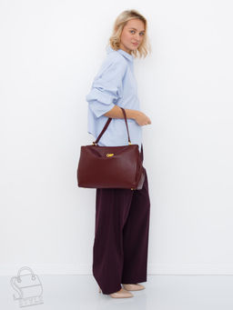 Сумка женская кожаная 2094YJ wine red Polina&Eiterou