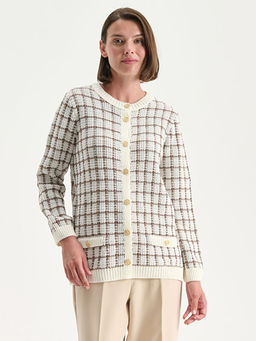 Bisiklet Yaka Ekose Kad?n Triko H?rka