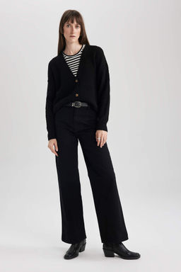 Кардиган из ткани Selanik стандартного кроя с V-образным вырезом - Defacto фото 2