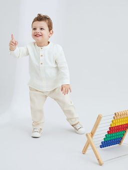 Keten Kar???ml? Erkek Bebek G?mlek