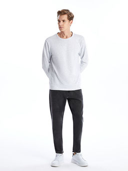 Bisiklet Yaka Uzun Kollu Erkek Sweatshirt