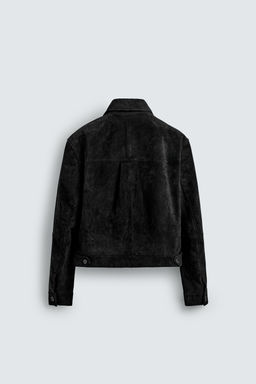 CAZADORA CROPPED FIT PIEL ANTE / Negro - Zara фото 9