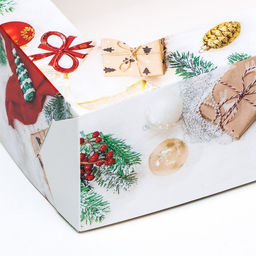 Цена за 5 шт. Коробка подарочная складная с окном «Новогодние подарки», 25×15×7 см