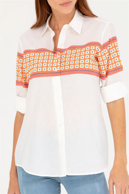 Женская рубашка лососевого цвета с длинным рукавом Неожиданная скидка в корзине - U.s. polo assn фото 6