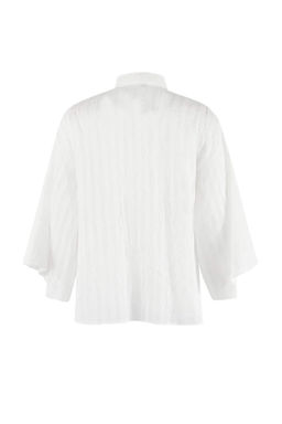 Beyaz Dokuma Transparan Oversize Plaj Gomlek TBESS26GO00006 - Trendyolmilla фото 2