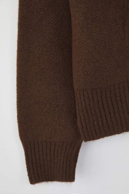 Wardrobe Essentials Lacivert*001 Yumusak Dokulu Cizgili Genis Kal?p Basic Triko Kazak TWOAW26KZ00087 - Trendyolmilla фото 13