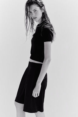 SHORT SLEEVE KNIT TOP WITH PIPING - Zara фото 45