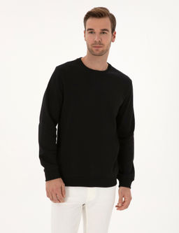 Siyah Regular Fit Sweatshirt - Cacharel фото 3