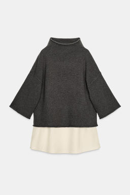 WOOL AND SATIN CONTRAST JUMPER - Zara фото 2