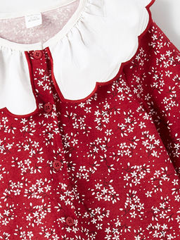 Bebe Yaka Uzun Kollu ?i?ekli K?z ?ocuk Elbise - Waikiki фото 2