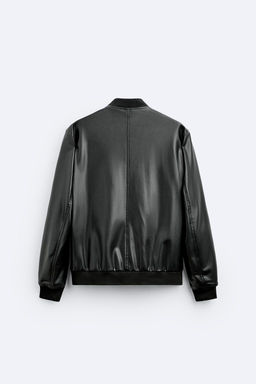 FAUX LEATHER BOMBER JACKET - Zara фото 7