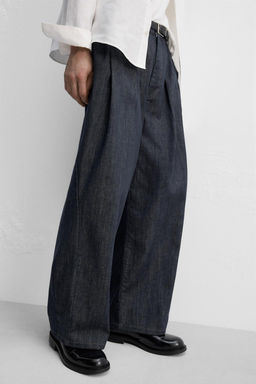 PLEATED WIDE-LEG JEANS - Zara фото 6