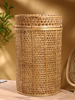 Корзина плетёная «Баскет», 40×40×60 см, бамбук, светлая