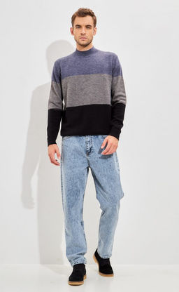 Джемпер мужской в полоску F321-15302 синий - Fine joyce фото 2