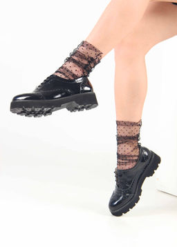 Туфли полуботинки 100.10182bl. Черный наплак