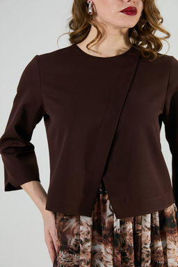 Платье NIKVA н1007-1 шоколад и тигровая абстракция  фото 9