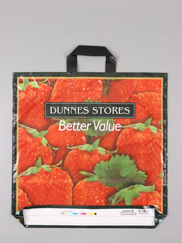 Цена за 25 шт. Пакет "Клубника", полиэтиленовый с петлевой ручкой, 45 х 45 + 3 см, 60 мкм