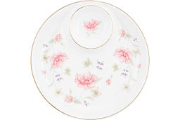 Блюдо 22*22*2,8 см "Диана" с соусницей, фарфор, NEW BONE CHINA