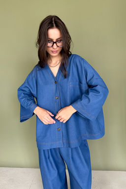 Брюки-бананы DENIM086/01/Синий