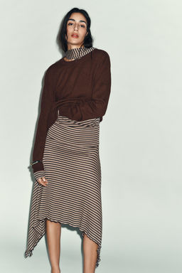 ASYMMETRIC STRIPED SKIRT - Zara фото 4