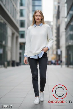 Свитер вязаный однотонный