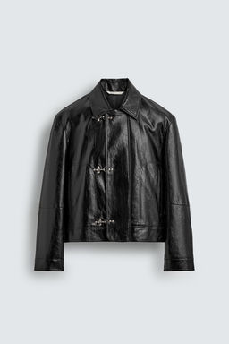 LEATHER EFFECT JACKET WITH FIREMAN CLASPS - Zara фото 15