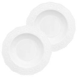 Набор тарелок глубоких 2 пр. 300 мл 22*22*4 см "Белый узор"