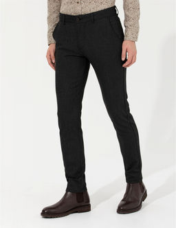 Siyah Slim Fit Kanvas Pantolon