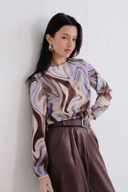 Блуза прямого силуэта с вырезом лодочка - Martichelli фото 61